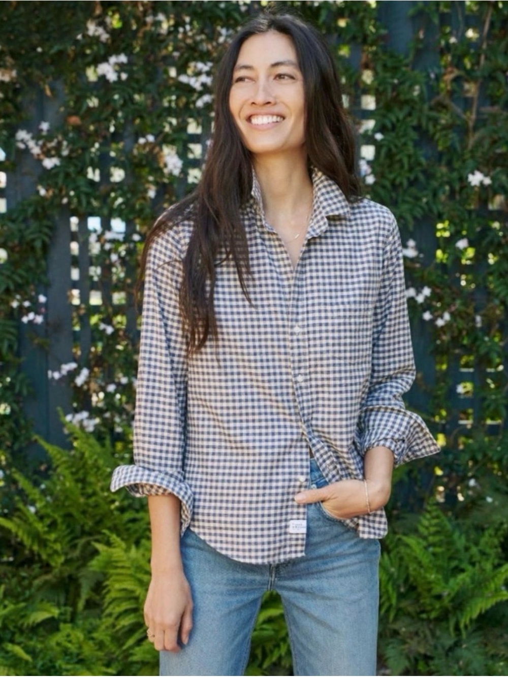Frank & Eileen Gingham Button-Down Shirt - Blue & White